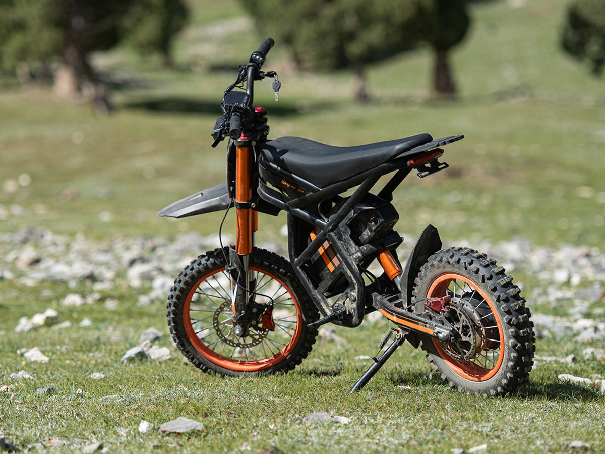 Off-road electric bike photographed outdoors for a real-world product review